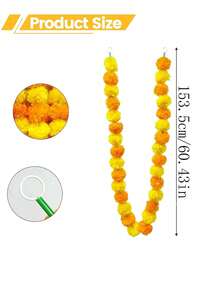 1 Artificial Golden Wreath 60.43 Inches - Perfect For Wedding, Birthday, Festival Decoration And Party Event Decoration, Diwali Celebration And Event Background Decoration Home Decor Halloween Room Decor Halloween Decor