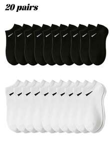 30/15/12/9/1 Pairs Socks, Sports Socks, White/Black/Grey Short Socks, No-Show Socks, Solid Color Minimalist Style, Suitable For Casual Daily Wear Christmas Gift - Multicolor - View 20