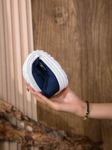 Giày lưới lười nữ, giày thể thao đế bằng thoải mái, màu xanh, khóa dán, đế mềm, nhẹ, thích hợp để mặc hàng ngày và chơi thể thao, mùa thu - Màu xanh lam - Xem 12
