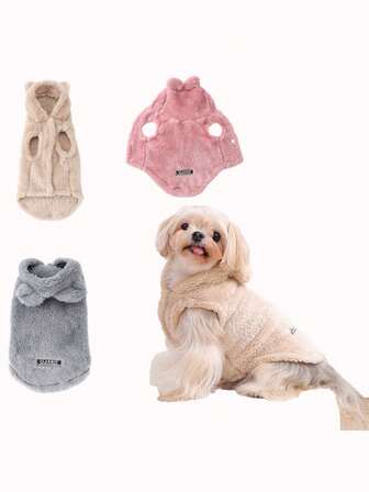 Soft Fleece Pet Sweater, Suitable As Hooded Jacket Or Coat For Small To Medium Dogs In Cold Weather, Autumn/Winter