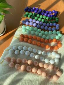 1 Peça Colar de Contas com Efeito de Nuvem de Resina de Estilo Boêmio e Geométrico Redondo, com Fecho de Metal, Joia Artesanal, Adequado para Festivais ou Uso Diário