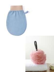 1pc Pink Mesh Bath Sponge Home Bathroom Decor Fall Decor Back To School - Pink - View 7