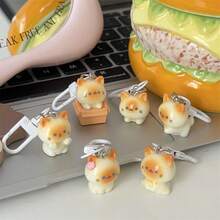 6 pezzi Portachiavi carino 3D a forma di gatto siamese, ciondolo per borsa a forma di gattino adorabile, accessori personalizzati per fidanzata/coppia/migliore amica, accessori per borsa con portaidentità, accessori per auto, regali di Natale per insegnanti e sorelle