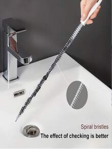 1支装柔性毛发排水管堵塞清除器，排水管和马桶清洁剂，水槽清洁刷，排水管清洁刷，堵塞清除工具，适用于水槽、厨房、浴室、浴缸，管道清洁工具，排水管疏通刷