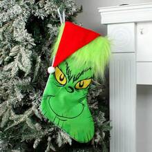 Christmas Festival Decorative Socks,  Green Monster Glowing Socks, Candy Bags, Pendants, Gift Bags