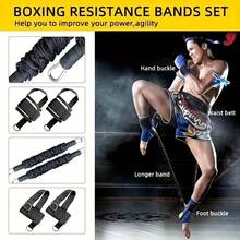 150 Lbs Heavy Duty Punch Resistance Bands Kit For Home Boxing/Kickboxing Training, Full Body Workout, Improve Power/Speed/Agility, 12-Piece Resistance Rings, Boxing Power Training Equipment, Suitable For Kickboxing, Indoor Fitness, Leg Training, Leg Training, Leg Training. - Black - View 8