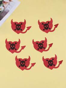 6 Stücke /4 Stücke /2 Stücke Einweg-Brustwarzenaufkleber für Halloween, rund - unsichtbar, selbstklebend, Anti-Vorwölbung Brustaufkleber für Frauen - bequem, Einweg-BH-Zubehör, Roter kleiner Teufel, Teufelsauge, Totenkopf