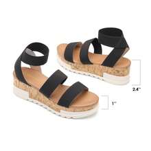 Women's Open Toe Ankle Strap Casual Flatform Platform Sandals - Black - View 11