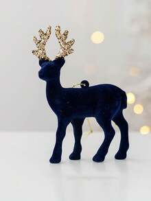 1pc Charming Glitter Reindeer Ornament - Christmas Elk Decoration, Perfect For Holiday Home & Party Decor, Available In Red, White, Blue, Silvery, Champagne, Scene Decor, Festivals Decor, Christmas Decor Home Decor Christmas Decorations Room Decor Winter Christmas Decorations Home Christmas Gifts Christmas Decor
