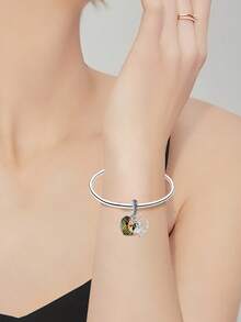 1pc Gold/Black/Red/Silver Heart/Beauty & Beast/Heart/Letter/LOVE/Pumpkin Carriage/Crown Plated 925 Silver Elegant Cute DIY Bracelet Beads Pendant, Suitable For Daily Wear/Autumn & Winter/Back To School/Holidays/Halloween/Christmas/Thanksgiving/Valentine's Day/Birthday Gift