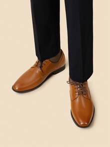 Mens Dress Shoes Oxfords Shoes For Men Business Derby Formal Wedding Office Work Brown Shoes - màu nâu - Xem 3
