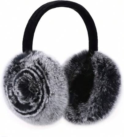 Rabbit Hair Earmuff Winter, Soft And Warm,Foldable And Easy Carry