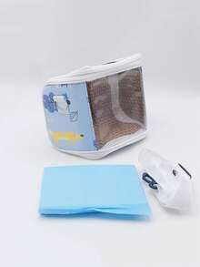 1 件便携式宠物笼，透气斜跨仓鼠/鹦鹉笼，爬虫网状旅行笼，透明散热垫，可拆卸，适合所有季节 - 藍色 - 查看 14