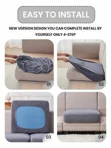 1件装弹力沙发套，提花沙发垫套，现代风格防滑沙发套，弹性防滑，纯色，深灰色，防尘防刮装饰保护套，宠物友好面料，适用于L型、1/2/3/4座沙发，四季皆宜，适用于客厅/卧室/办公室，可机洗，白色、灰色、绿色，秋季装饰，房间装饰，学习用品，情人节礼物 - 深灰色 - 查看 9