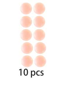 10pcs Reusable Seamless Silicone Bra Liners - Invisible, Self-Adhesive, Nipple Concealer For Women - Comfortable, Breathable, Easy To Clean Bra Accessories