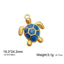 1 pieza Colgante de tortuga de acero inoxidable 3D, un encanto lindo y de moda adecuado para collar, llavero, accesorio para el cabello, pulsera DIY