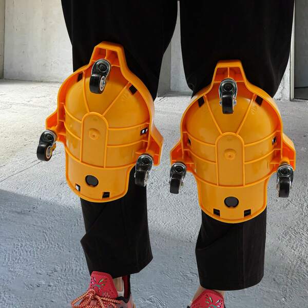 YUNRUX Rollende Knieschoner, Knieschoner mit 3 Rädern, flexible gleitende Knieschoner mit verstellbaren Riemen