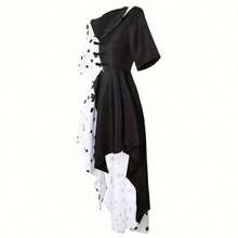Spotted Dress Role Playing Cloak Dress Set Dalmatian Halloween Dress For Girls - màu đen - Xem 6