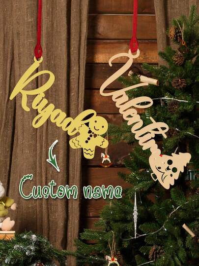1pc Custom Acrylic Christmas Gift Decoration. 6 Styles To Choose From, 8 Colors Available (Oak Color Is Made Of Wood, Other Colors Are Acrylic) Made Through Laser Cutting Technology, It Can Be Personalized. It Is Very Suitable As A Gift For Friends, Or As A Unique Decoration For The Living Room And Bedroom.