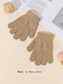 2 pares de guantes cálidos y versátiles de unicolor para niños, esenciales para bebés, aptos para otoño/invierno - Multicolor - Ver 6
