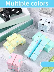 1/2/6个随机颜色无限魔方指尖玩具 - 马卡龙色减压手指游戏，适合成人 - 可爱迷你独特小玩意，缓解焦虑，消磨时间 - 彩色 - 查看 7