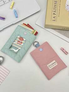 1 Stück gesteppte Liebes-Kartentasche, Damen Kleine/Große Kapazität Kartentasche, Studenten Kartenhalter Geldbörse, Bankkarten Tasche für Frauen, Mini Geldbörse, Münzbörse, Geldtasche, Y2K