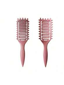 2025 New Hollow Curling Comb And Curling Brush - Designed Specifically For Curly Hair, This Comb And Brush Set Can Easily Create Various Curly Hairstyles While Minimizing Pulling And Separation. These Combs, Hair Tools, Hair Products And Accessories Are Essential For Salon Care, Back-To-School Travel, And Holiday Travel. - Multicolor - View 10