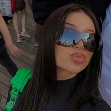 2025 New Fashion Y2K Style Rimless Glasses With Integrated Letter Accessories - Brown - View 3