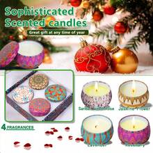 Scented Candle Set, Soy Wax Candles, Fragrance Candle Gift Box, Essential Oil Home Candles, Suitable For Women, Ideal For Relaxation, Bathing, Yoga, Christmas, Thanksgiving, Birthday, Mother's Day, Valentine's Day And Other Occasions - Multicolor - View 3