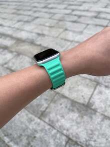 硅胶表带，兼容 42mm、38mm、40mm、41mm、44mm、45mm、46mm、49mm 型号，时尚智能手表替换表带，适用于 Series Ultra2、Ultra SE2、SE 11、10、9、8、7、6、5、4、3、2、1 等型号，男女通用，学生返校季理想礼物 - 薄荷綠 - 查看 8