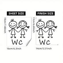 1 件自粘式浴室厕所标志乙烯基贴纸 - 适用于家庭和商业浴室的独特墙面装饰，易于安装，完美的节日礼物，浴室装饰和配件，厕所装饰 - 彩色 - 查看 9