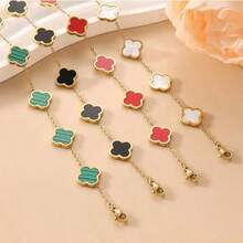 1pc Women's Luxury Clover Bracelet, Fashionable & Minimalist, Versatile Accessory - Gold - View 1