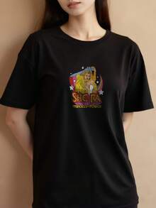 She-Ra---Princess-Of-Power-Sword-Rainbow-T-Shirt - Black - View 4