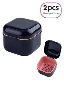 1/2/6pcs Manicure Tool Polishing Head Disinfection Box, Double Layer Filter Thick Cleaning Box, Portable Storage Box, Suitable For Nail Salons