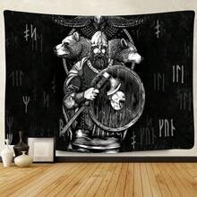 Viking Tapestry For Men Decor  Tapestries Meditation Runes Ancient Art Wall Hanging Tapestries Multi-Use Blanket Decor Tapestry For Bedroom Living Room & Dorm-40"X30" ,60"X40" ,60"X 51" ,80"X60" - GTLSFS10 - 查看 1