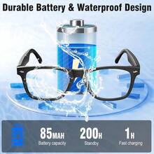 AI Translation Smart Glasses With Chat GPT For Men And Women, Bluetooth Sunglasses With Translator 164 Languages And Color-Change Lens, Music Playback & Hands-Free Calls, UV & Blue Light Protection - 白色 - 查看 6