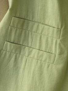 Taille Korsett mit Spitzen-Patchwork, modischer eleganter ärmellose Leinen-Spitzen-Patchwork Weste, geeignet für Dates, Büro, Rückkehr zur Schule, Partys, Reisen, Frühling/Herbst/Winter