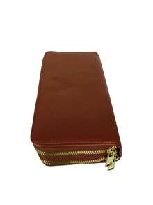 Women's Wallet With 2 Zippered Compartments, Hand Strap, Elegant Card Holder, Fashion Insurance, Assorted Logo Plate - 咖啡棕 - 查看 4