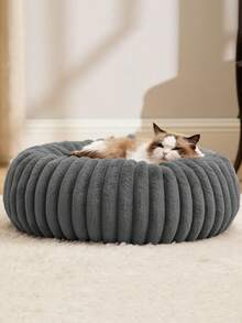 1pc Plush Dog Bed, Warm Pet House, Breathable Cat Nest Suitable For Small, Medium And Large Cats And Dogs, All Season - Grey - View 6