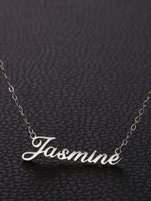 1pc Personalized Minimalist Custom Name Necklace, Elegant Gold Stainless Steel Jewelry, Women's Accessory, Necklace, Christmas/Valentine's Day Gift - Multicolor - View 6