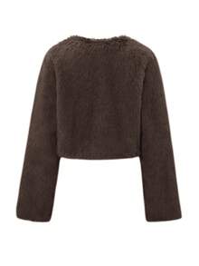 Vaiaye Women's Autumn Elegant Loose Casual Long Sleeve Thick Warm Fur Coat, Suitable For Daily, Street, And Formal Occasions