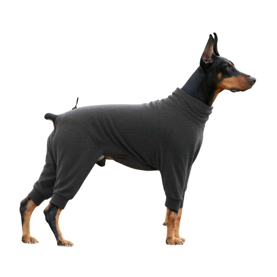 Abrigo de invierno para perros, pijama de forro polar cálido, suéter de perro de Body entero suave para clima frío, pijama a prueba de viento con cuello alto para perros pequeños, medianos y grandes