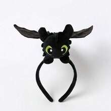 Universal Pictures Cute Cartoon Toothless Plush Headband, Official Authorized, Soft Animal Plush Headband, Funny Plush Headpiece Hair Accessories For Adults/Kids