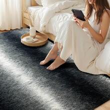 Meralax Area Rugs For Living Room Bedroom, Gradient Black 4x6 Feet Soft Fluffy Shaggy Bedside Rug, Machine Washable Indoor Floor Carpet For Kids Boys, Dorms, Nursery Rooms, Home Decor Aesthetic - 黑色漸變 - 查看 5