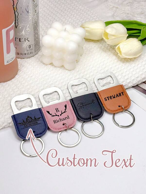 Christmas Gifts, Holiday Gifts, Personalized Leather Bottle Openers With Customizable Names, For Fathers, Boyfriends, Girlfriends