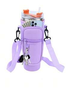 1 túi đựng bình nước xách tay có ngăn đựng điện thoại, phù hợp với bình nước /Maeky 40oz (khoảng 1134ml), có tay cầm và dây đeo vai điều chỉnh được, tương thích với các phụ kiện cốc. - Nhiều màu - Xem 12