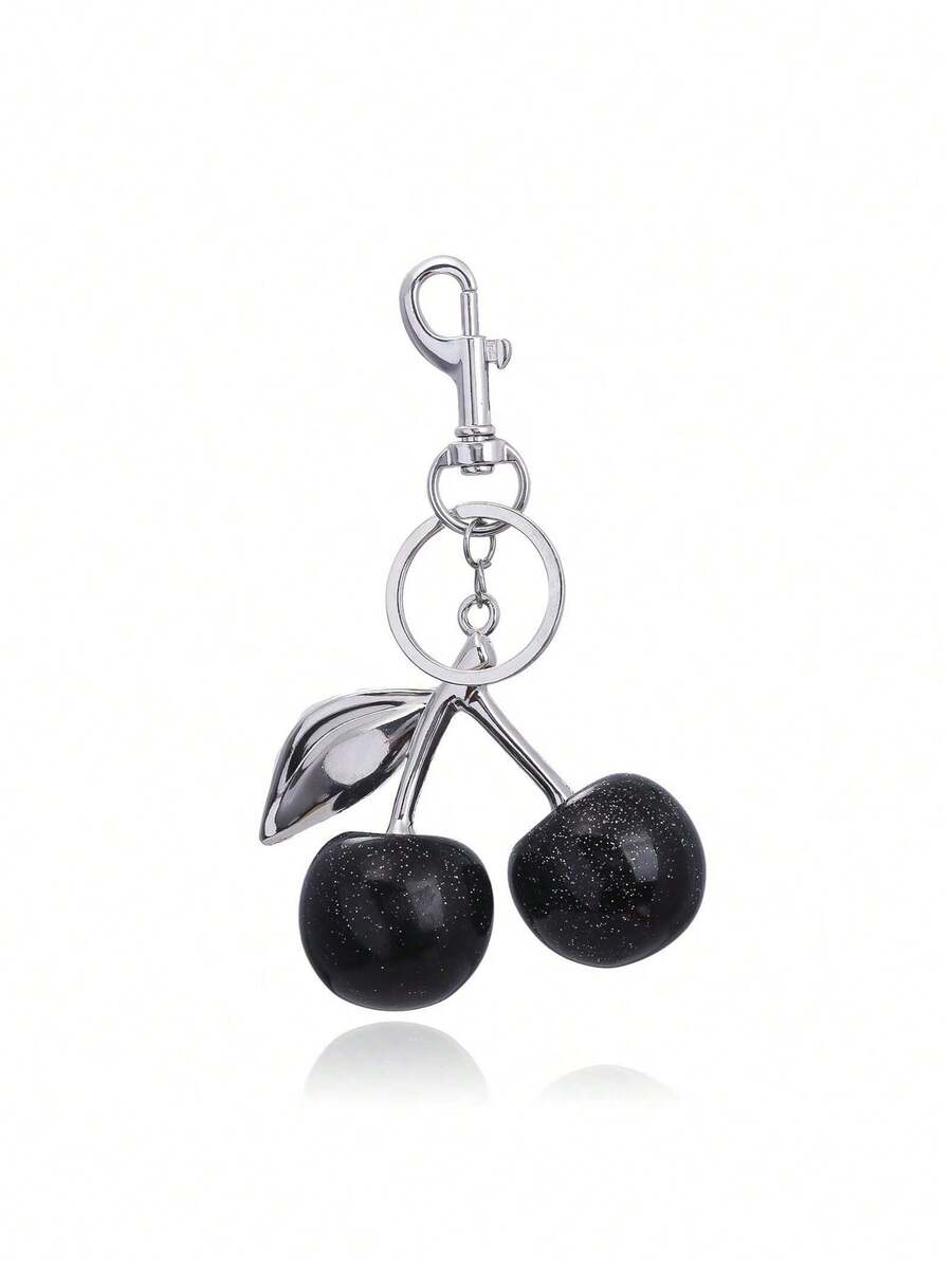 1PC New Fashion Crystal Cherry Pendant Metal Key Chain, Suitable For Daily Wear, For Bag Accessories, Can Send Family Gifts, Friends Gifts, Classmates Gifts, Lovers Gifts, Birthday Gifts, Teachers Gifts, Souvenirs