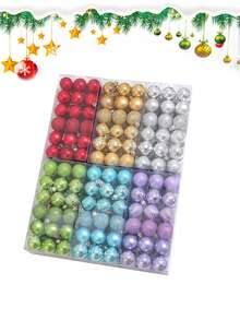 36个/盒，1.1英寸/3厘米圣诞装饰球，适用于圣诞树悬挂装饰、婚礼装饰、礼品 - 彩色 - 查看 5