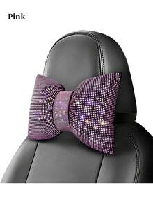 2pcs/1pc Shiny Car Pillow - Car Headrest Bow Neck Support Pillow, Driver Specific, With Shiny Rhinestone Bow Neck Support Accessory, Sleep Travel Support Neck Pillow, Shiny Rhinestone Interior Accessory, Suitable For Women - one-size - View 12