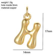 1 pieza Colgante con inicial de cobre, colgante de letra de globo DIY para hacer joyas, accesorio de colgante de letra elegante, adecuado para combinar a diario, gran regalo para el Día de Acción de Gracias, Navidad